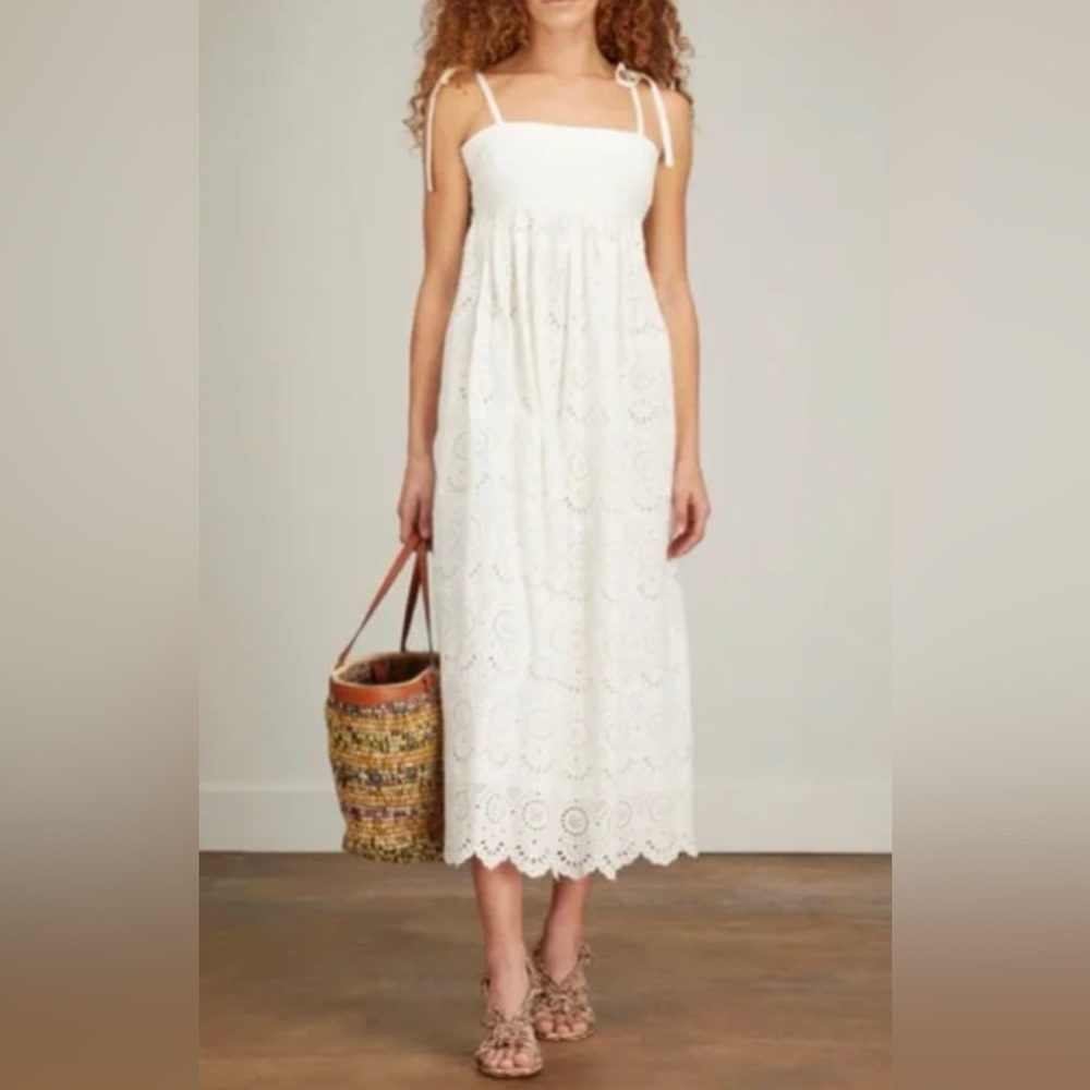 ULLA JOHNSON White eyelet dress